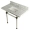 Kingston Brass 36" x 22" Carrara Marble Vanity Top with Clear Acrylic Console Legs, Carrara Marble/Polished Nickel KVPB3630MASQ6 - alternate 1